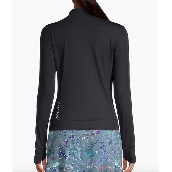 Greyson Women's Halley Quarter Zip Activewear Turtleneck in Shepherd Black SZ S - Picture 15 of 15